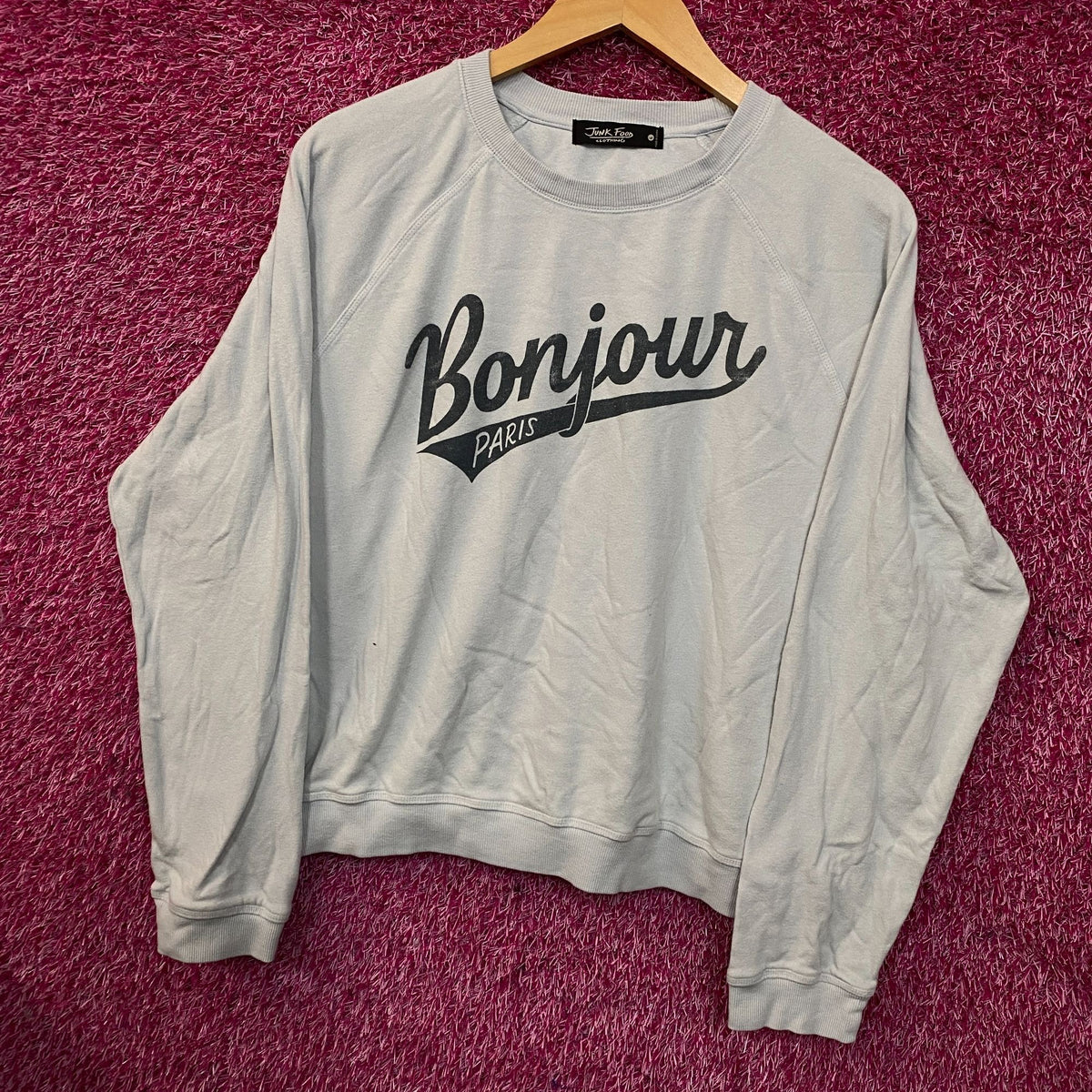 Junk Food Clothing Bonjour Paris Crewneck Sweatshirt Large
