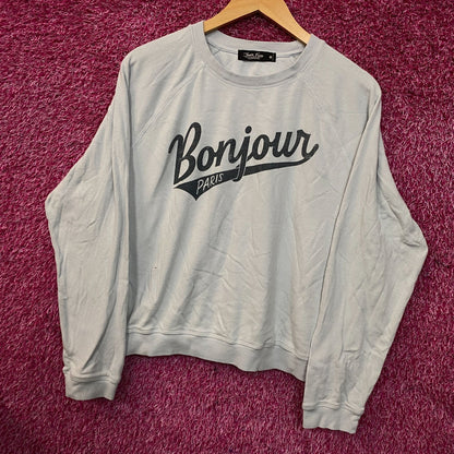 Junk Food Clothing Bonjour Paris Crewneck Sweatshirt Large