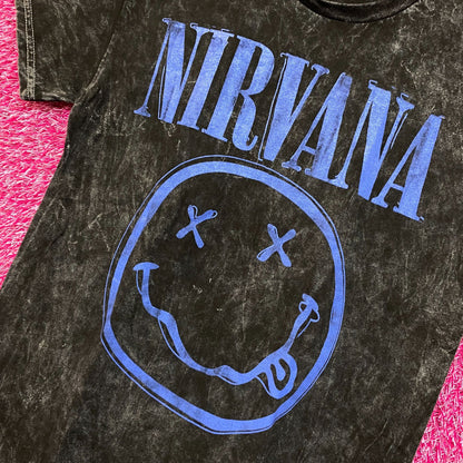 Nirvana Nevermind mineral Wash Grunge Tshirt size Small