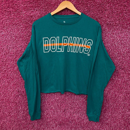 Junk Food Clothing Miami Dolphins Long Sleeve Crop Tee Medium