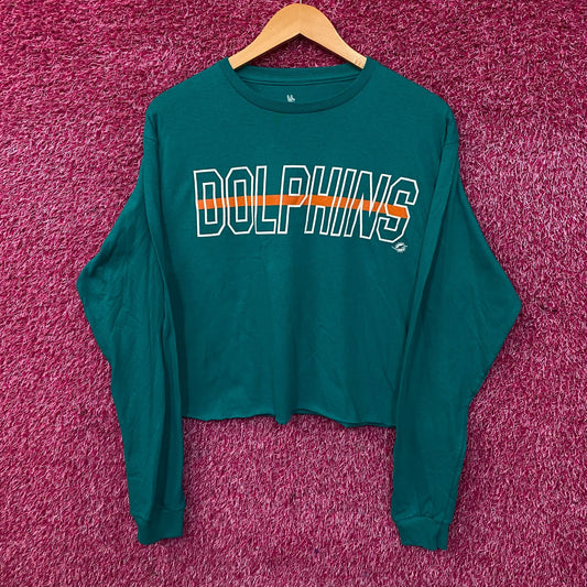Junk Food Clothing Miami Dolphins Long Sleeve Crop Tee Medium