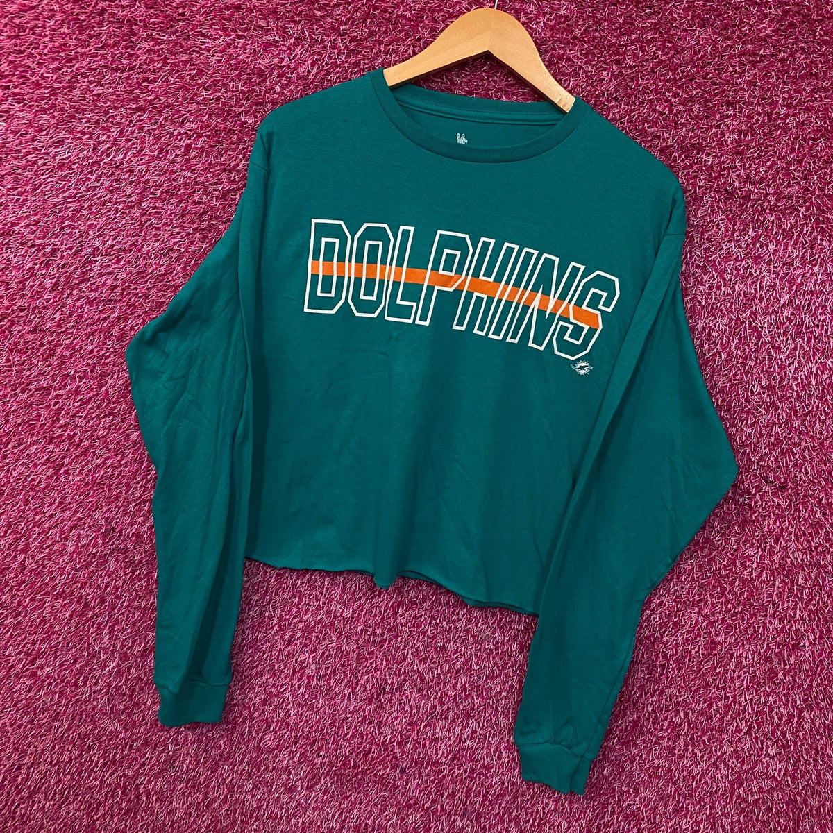 Junk Food Clothing Miami Dolphins Long Sleeve Crop Tee Medium
