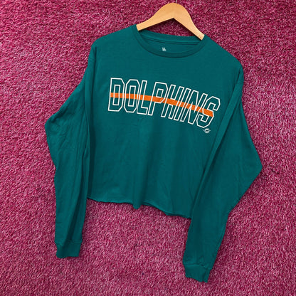 Junk Food Clothing Miami Dolphins Long Sleeve Crop Tee Medium