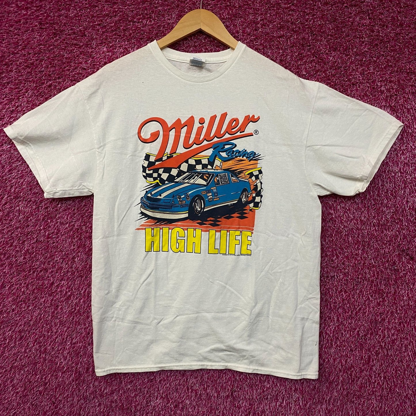 Junk Food Clothing Miller High Life Racing Flea Market Tee Large