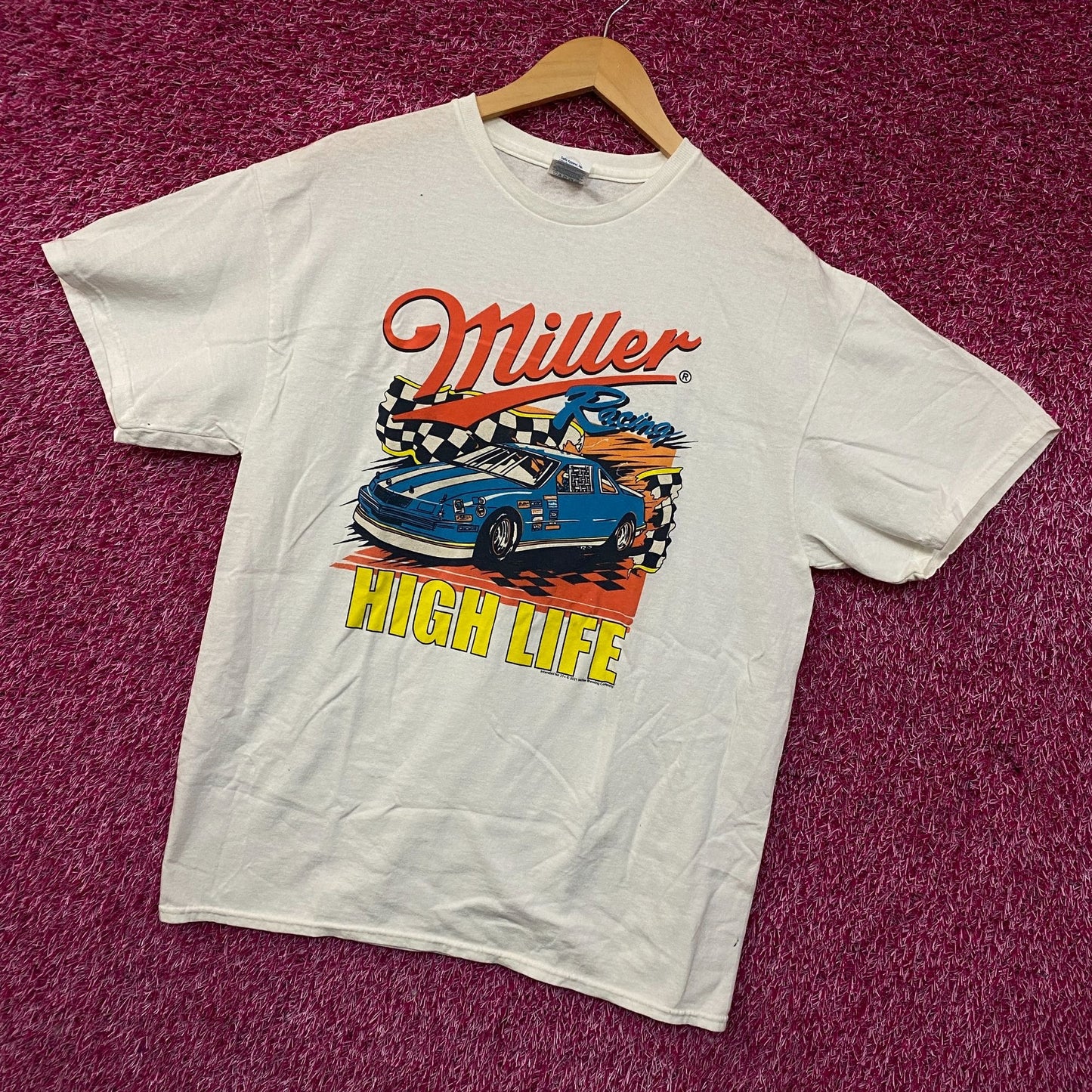 Junk Food Clothing Miller High Life Racing Flea Market Tee Large