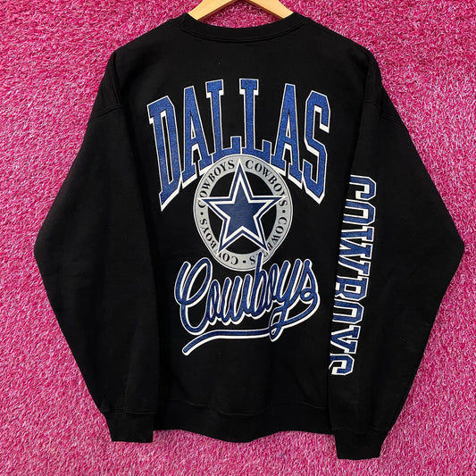 Dallas Cowboys Junk Food Clothing Glitter Helmet Crewneck Sweatshirt Medium