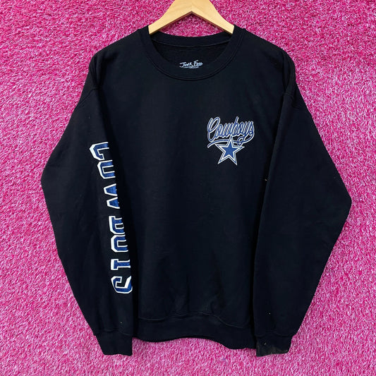 Dallas Cowboys Junk Food Clothing Glitter Helmet Crewneck Sweatshirt Medium
