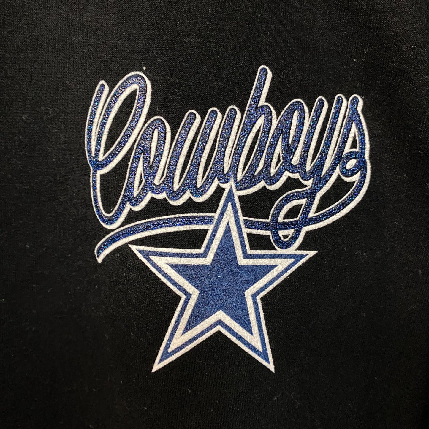 Dallas Cowboys Junk Food Clothing Glitter Helmet Crewneck Sweatshirt Medium