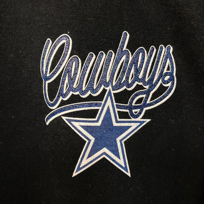 Dallas Cowboys Junk Food Clothing Glitter Helmet Crewneck Sweatshirt Medium