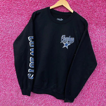 Dallas Cowboys Junk Food Clothing Glitter Helmet Crewneck Sweatshirt Medium