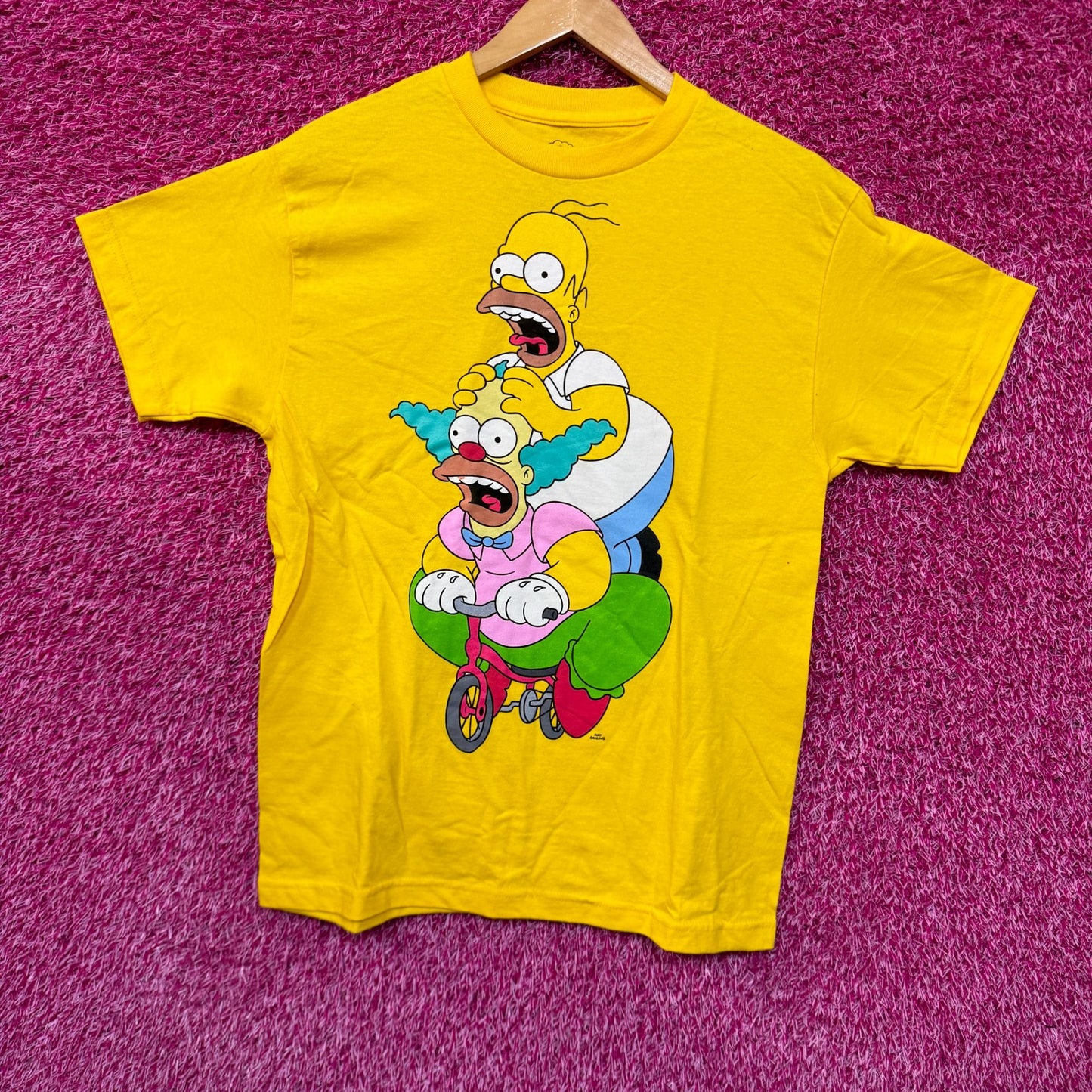 Homer & Krusty the Klown Tricycle The Simpsons Cartoon Tee M