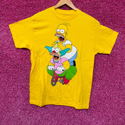 Homer & Krusty the Klown Tricycle The Simpsons Cartoon Tee M