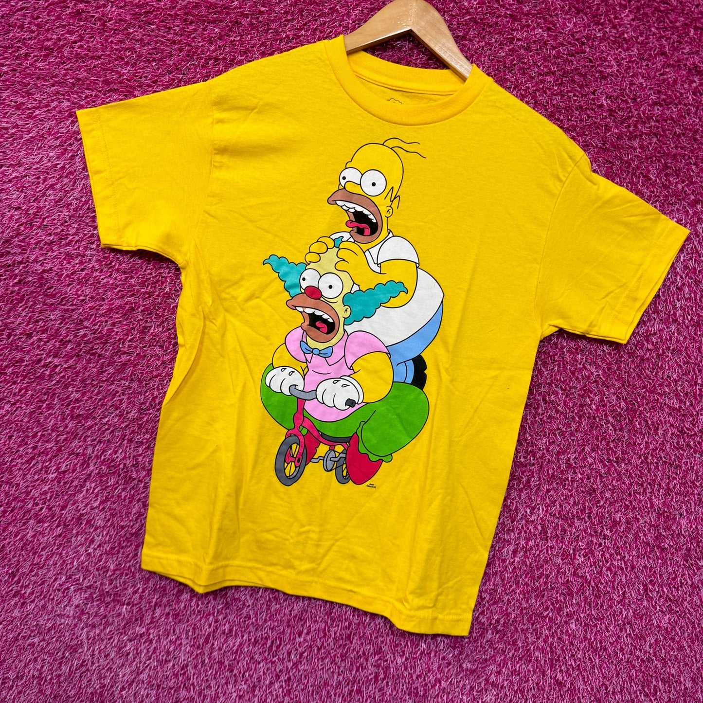 Homer & Krusty the Klown Tricycle The Simpsons Cartoon Tee M