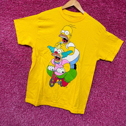 Homer & Krusty the Klown Tricycle The Simpsons Cartoon Tee M