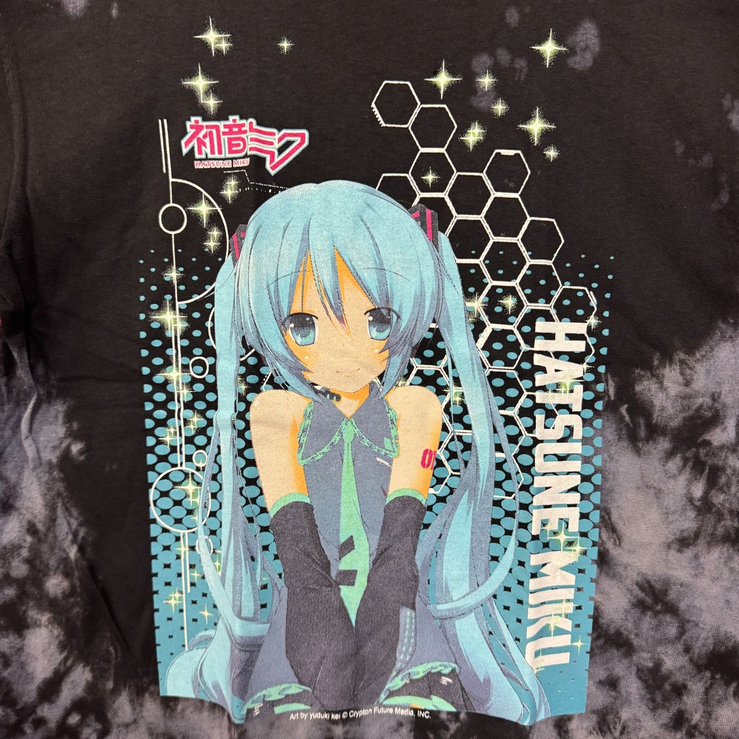 Hatsune Miku The Virtual Idol Chibi Style Anime Bleach Dye M