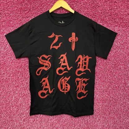 21 Savage European Tour Black T-Shirt Small