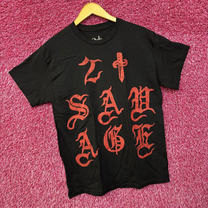 21 Savage European Tour Black T-Shirt Small