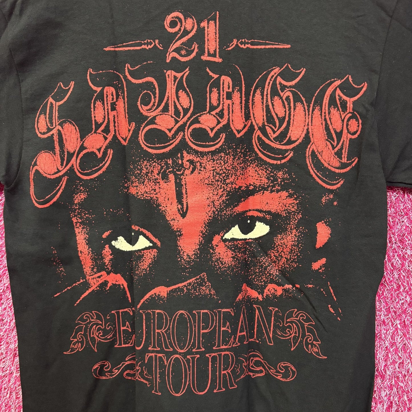 21 Savage European Tour Black T-Shirt Small