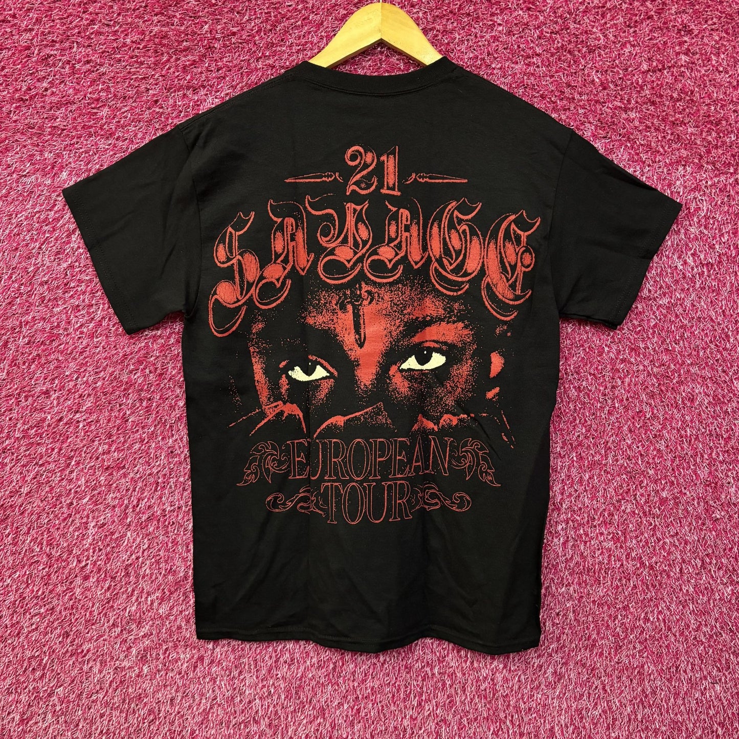 21 Savage European Tour Black T-Shirt Small