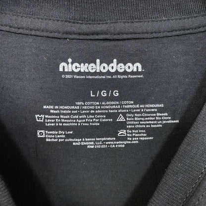 Nickelodeon Cartoon Characters Group Shot Graphic Black Tee Large