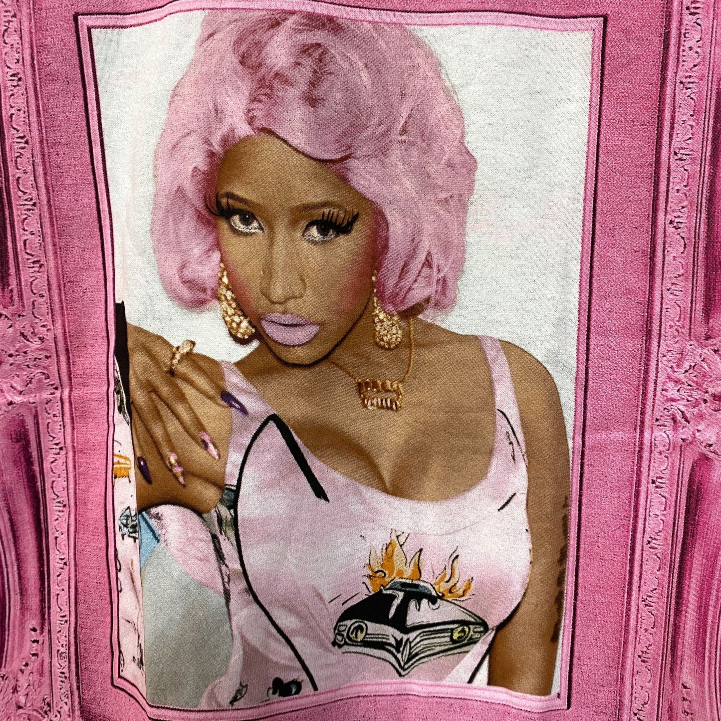 Nicki Minaj Pink Portrait Pink Friday: Roman Reloaded Album T-Shirt Small