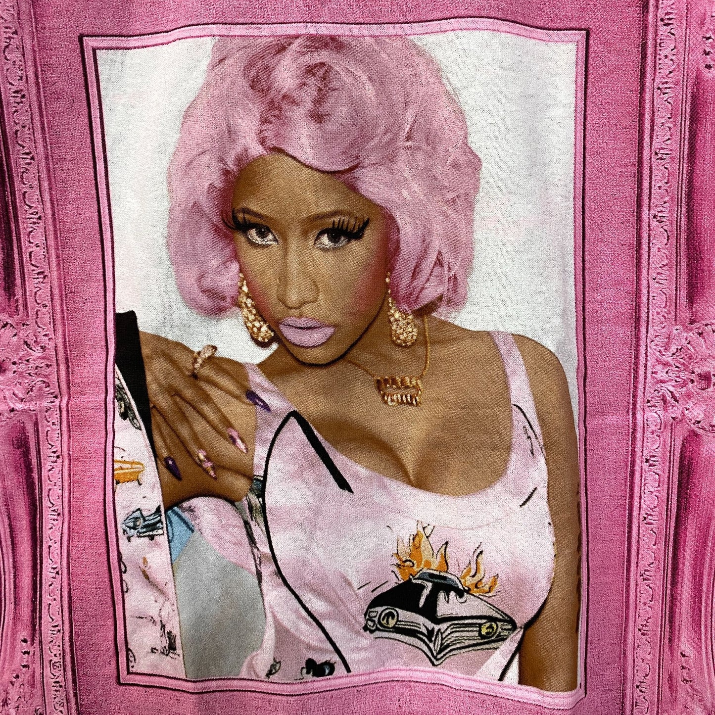 Nicki Minaj Pink Portrait Pink Friday: Roman Reloaded Album T-Shirt Small