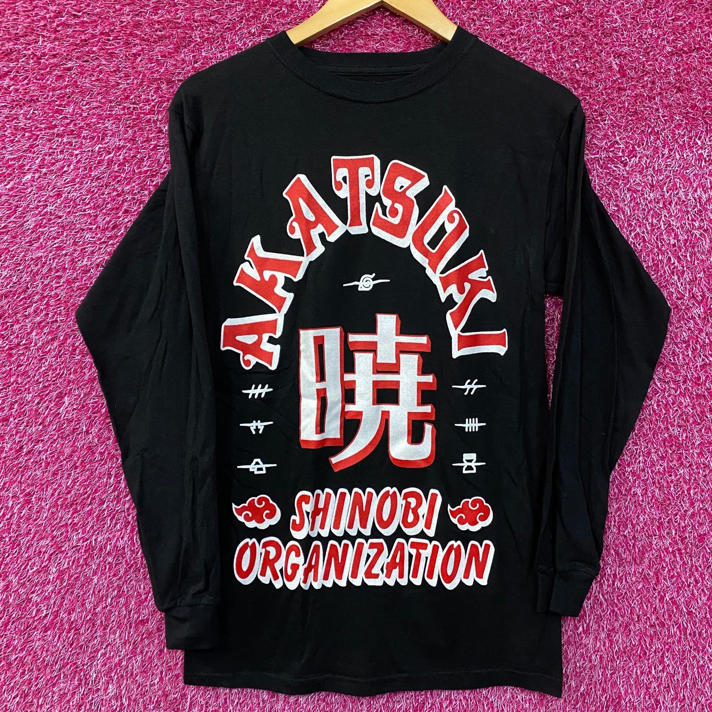 Naruto Shippuden Akatauki Shinobi Organization Long Sleeve T-Shirt Small