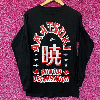 Naruto Shippuden Akatauki Shinobi Organization Long Sleeve T-Shirt Small