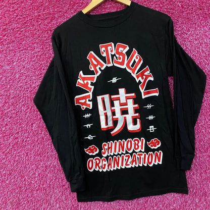 Naruto Shippuden Akatauki Shinobi Organization Long Sleeve T-Shirt Small