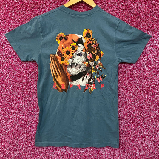 RIPNDIP Lord Nermal Praying Flowers Tshirt Small