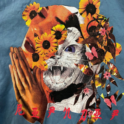 RIPNDIP Lord Nermal Praying Flowers Tshirt Small