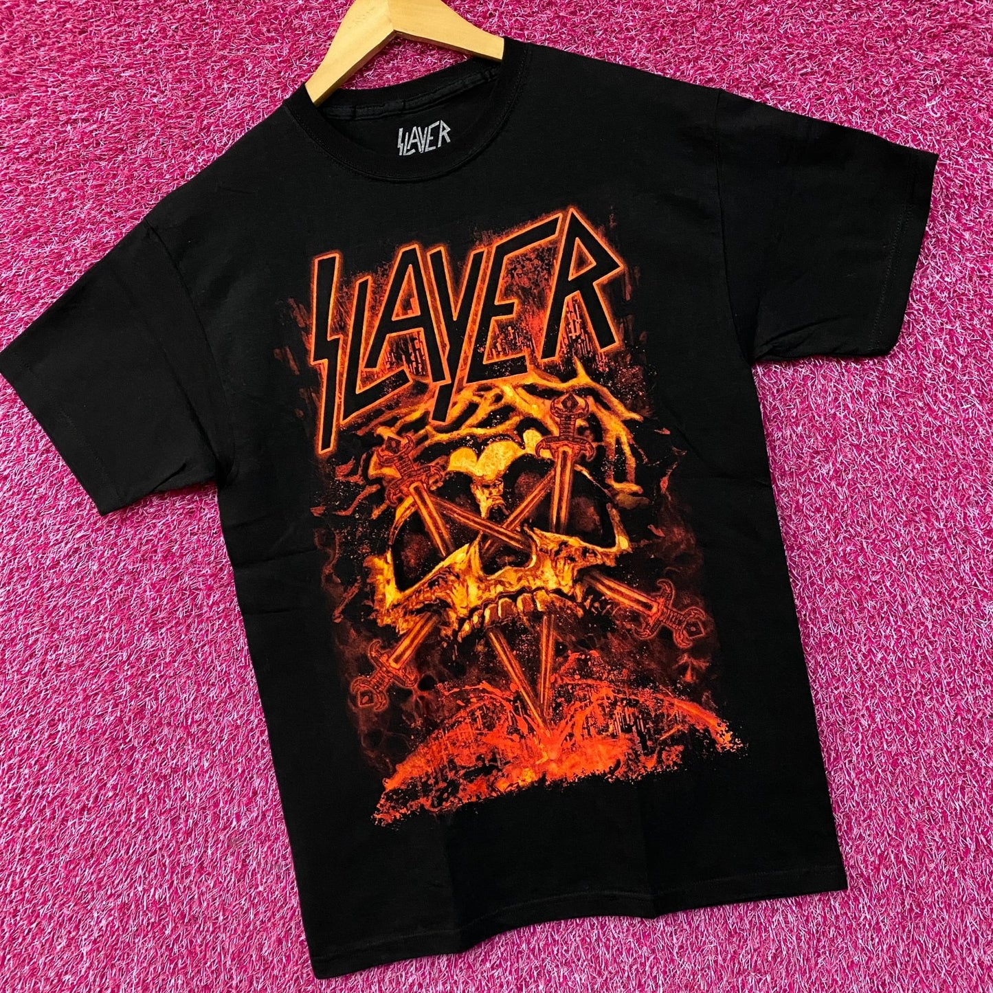Slayer Magma Skull & Swords Thrash Metal Band T-Shirt Medium