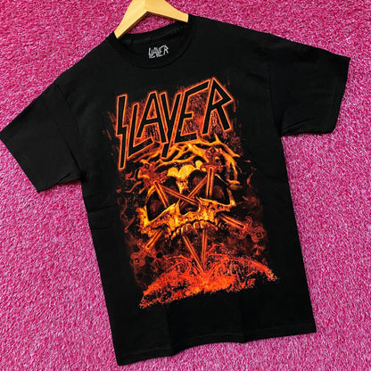 Slayer Magma Skull & Swords Thrash Metal Band T-Shirt Medium
