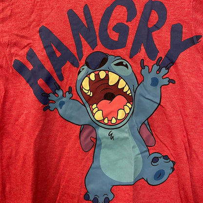 Disney Lilo & Stitch Hangry Stitch Animated Movie Red T-Shirt Small