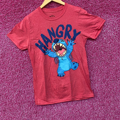 Disney Lilo & Stitch Hangry Stitch Animated Movie Red T-Shirt Small