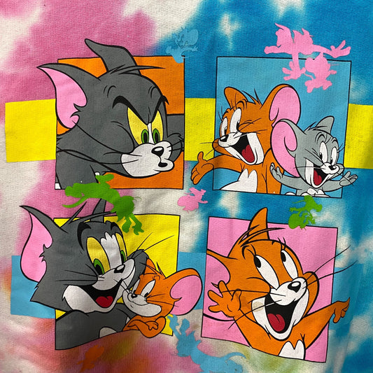 Tom and Jerry The Animated Series Tie Dye Hoodie Medium
