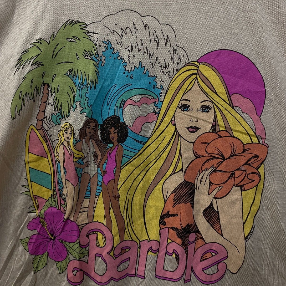 Junk Food Clothing Women's Barbie Malibu Vintage Style Tissue Tank Top Medium