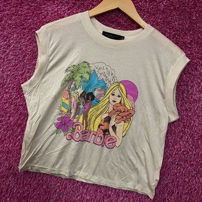 Junk Food Clothing Women's Barbie Malibu Vintage Style Tissue Tank Top Medium