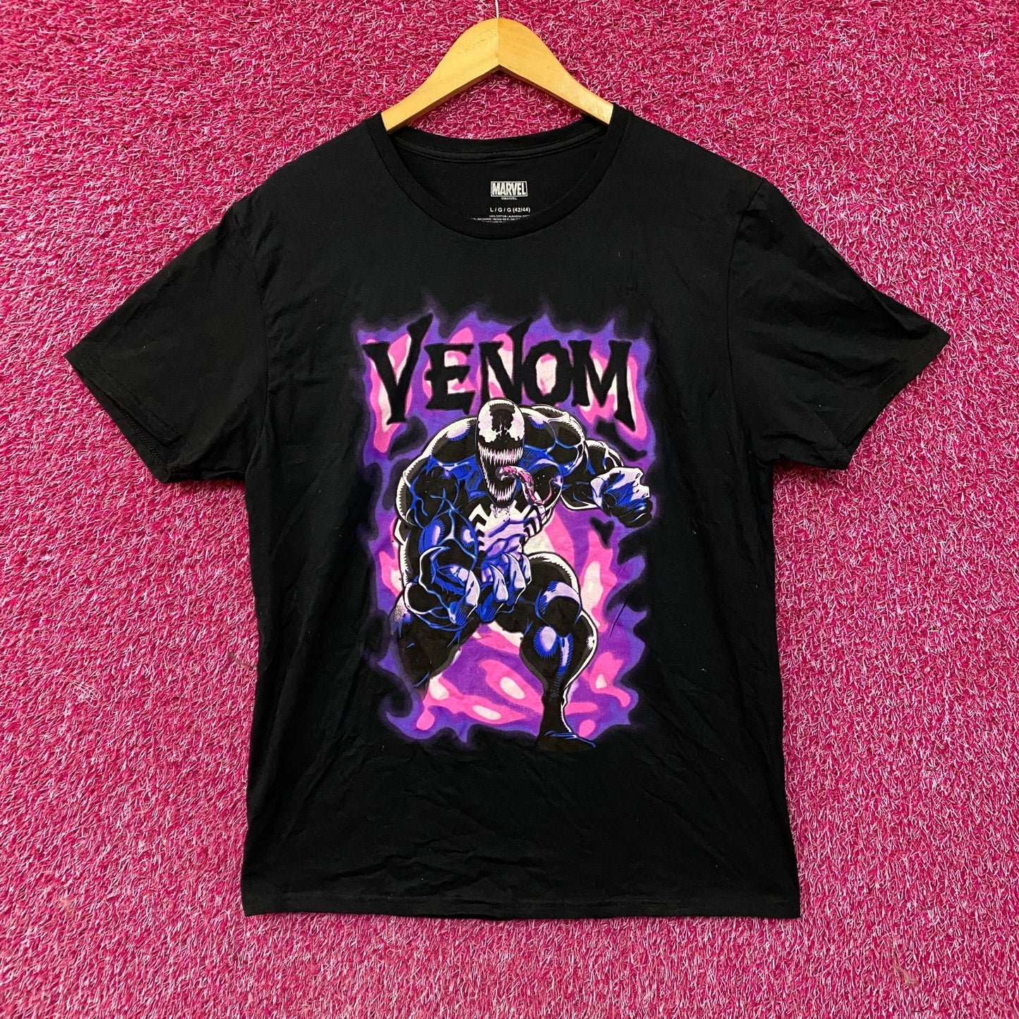 Venom Spiderman Villain Purple Haze Marvel Comics Tee Large