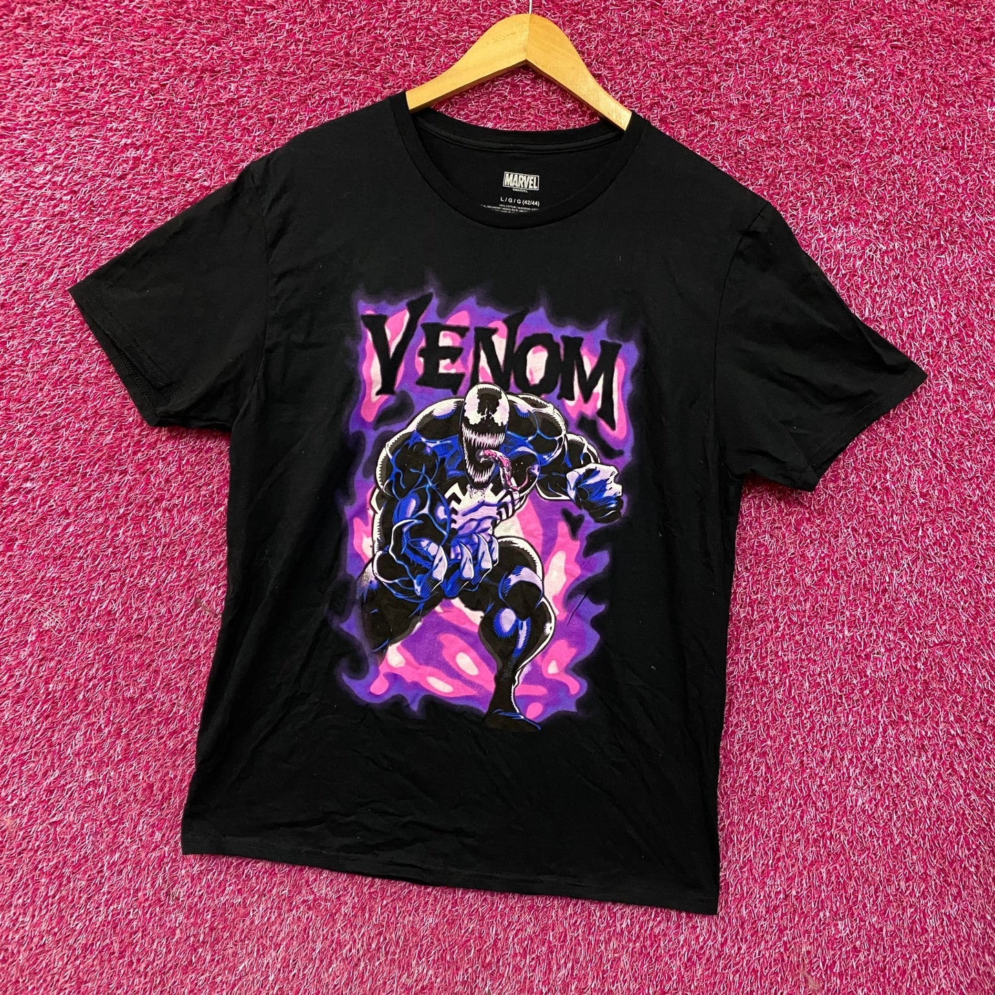 Venom Spiderman Villain Purple Haze Marvel Comics Tee Large