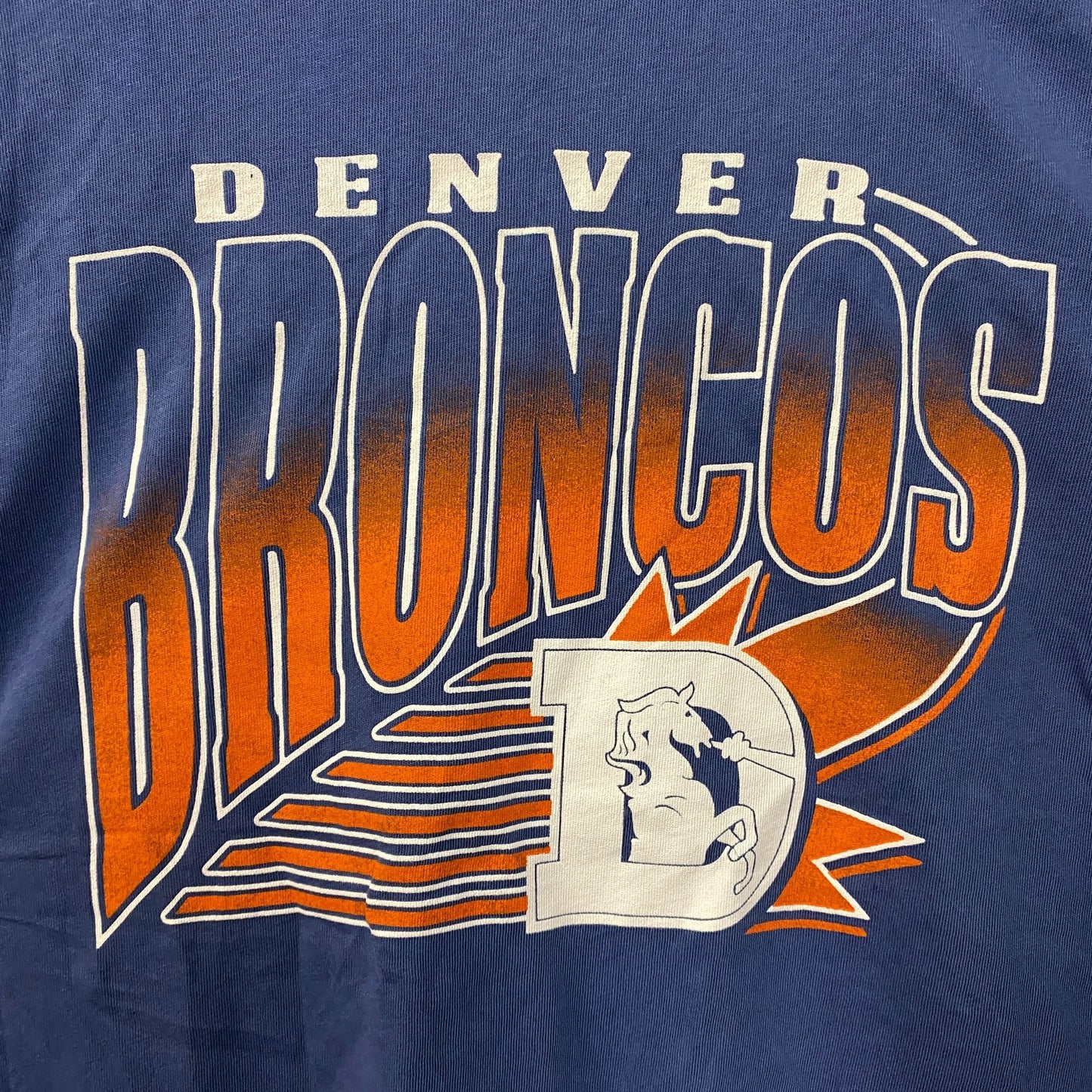 Junk Food Clothing NFL Denver Broncos Chrome Retro Style T-Shirt XL