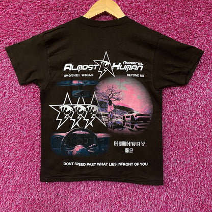 Almost Human Pink World Apparel Graphic T-Shirt Small