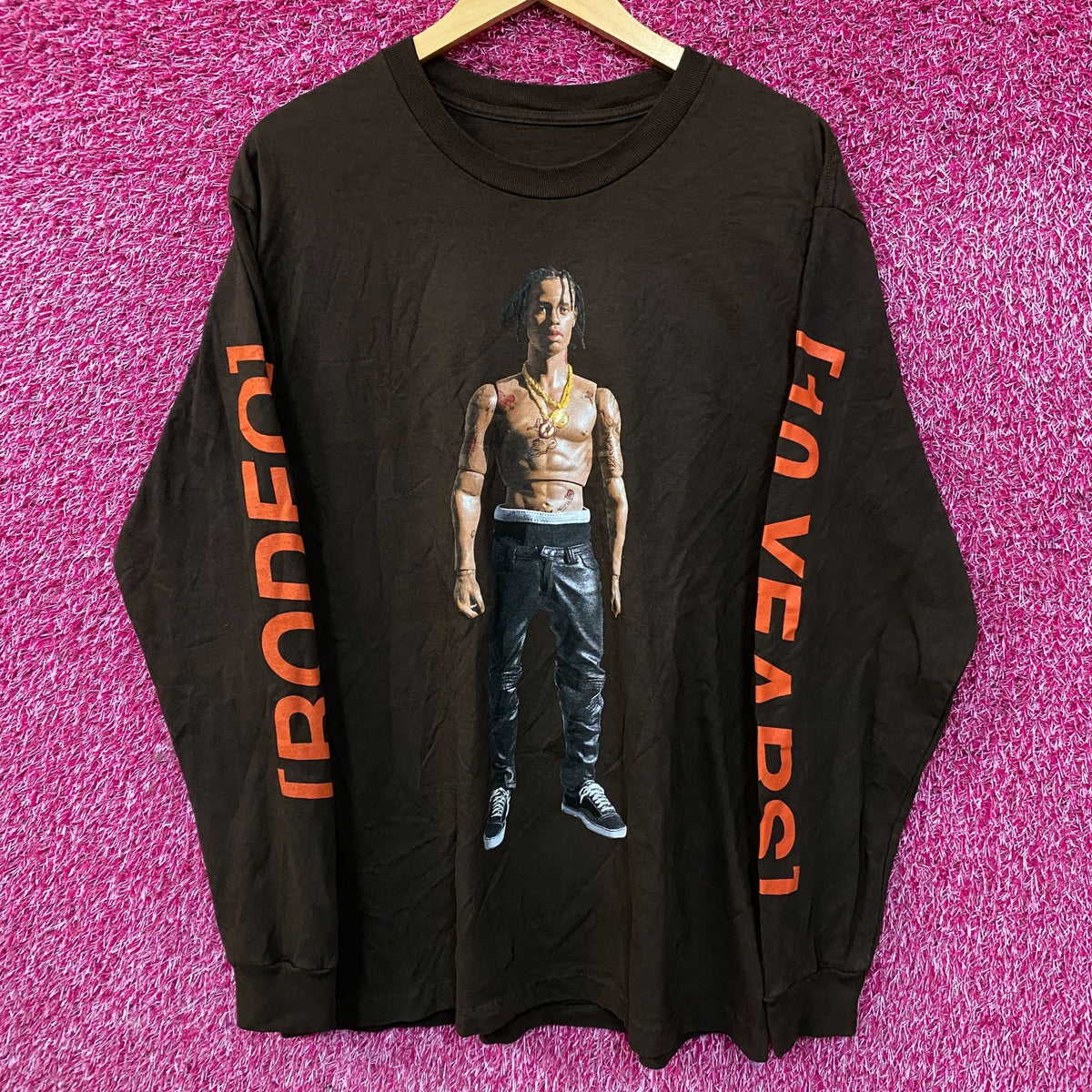 Travis Scott Rodeo 10 Years Action Figure Long Sleeve T-Shirt Large