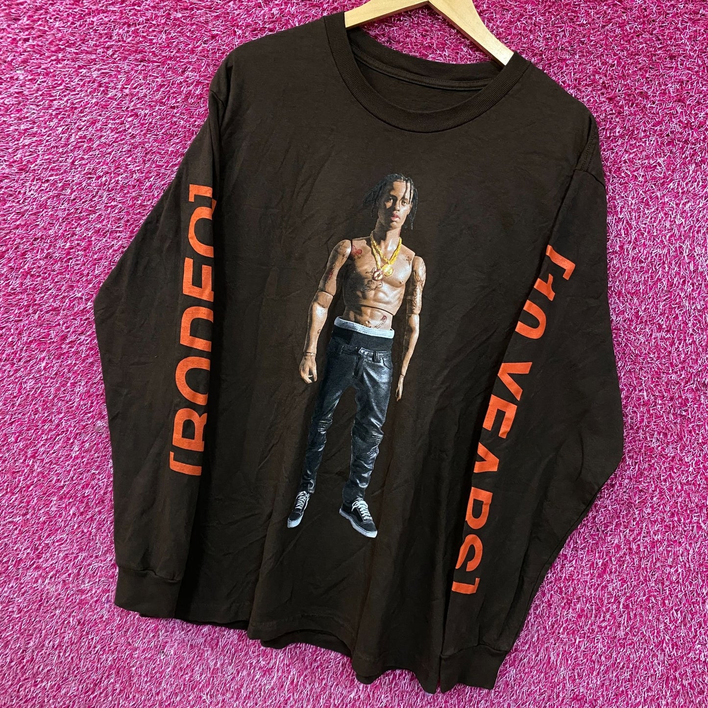 Travis Scott Rodeo 10 Years Action Figure Long Sleeve T-Shirt Large