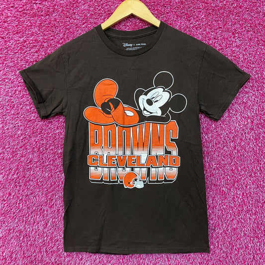 Junk Food x NFL Disney Mickey Mouse Kick Back Browns Cleveland Brown Shirt XS