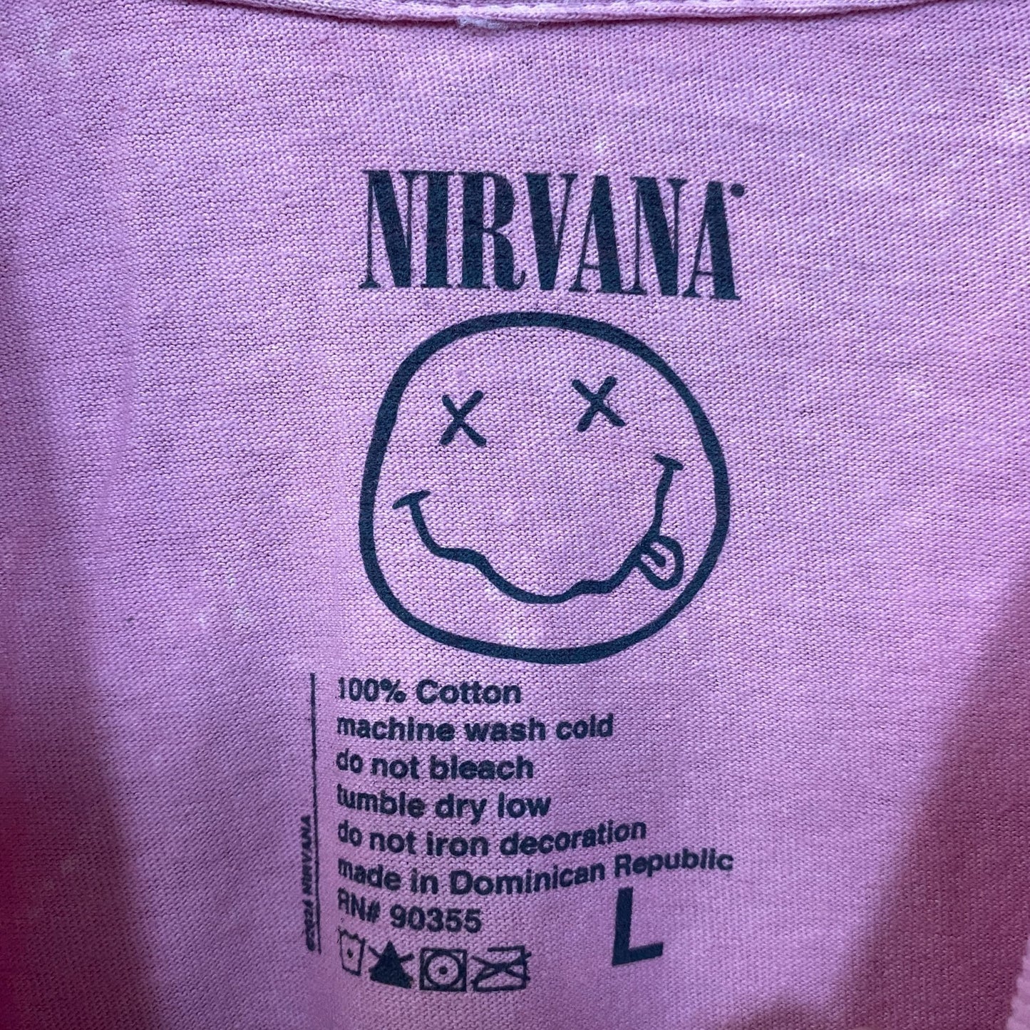 Nirvana Pink Monochrome In Utero Tour T-shirt Size Large