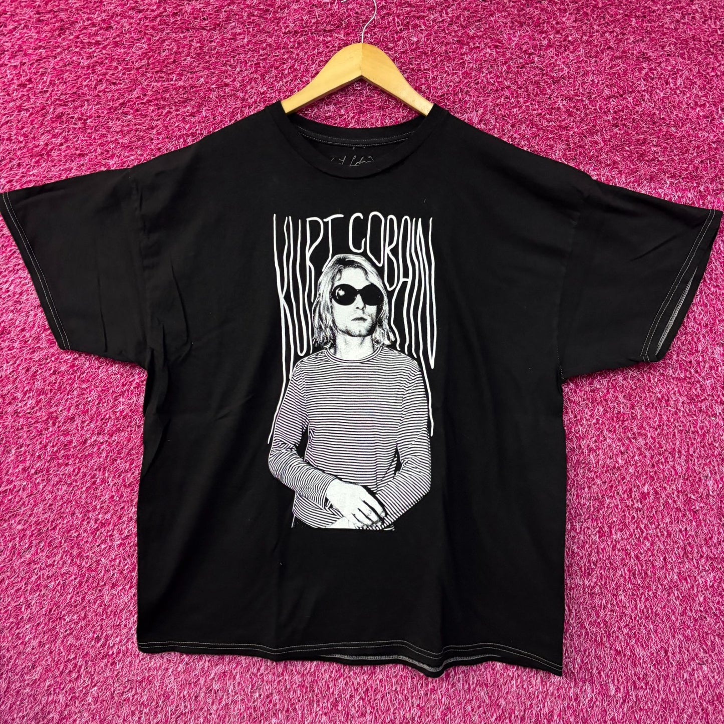 Kurt cobain Nirvana mineral wash distressed Tshirt size large