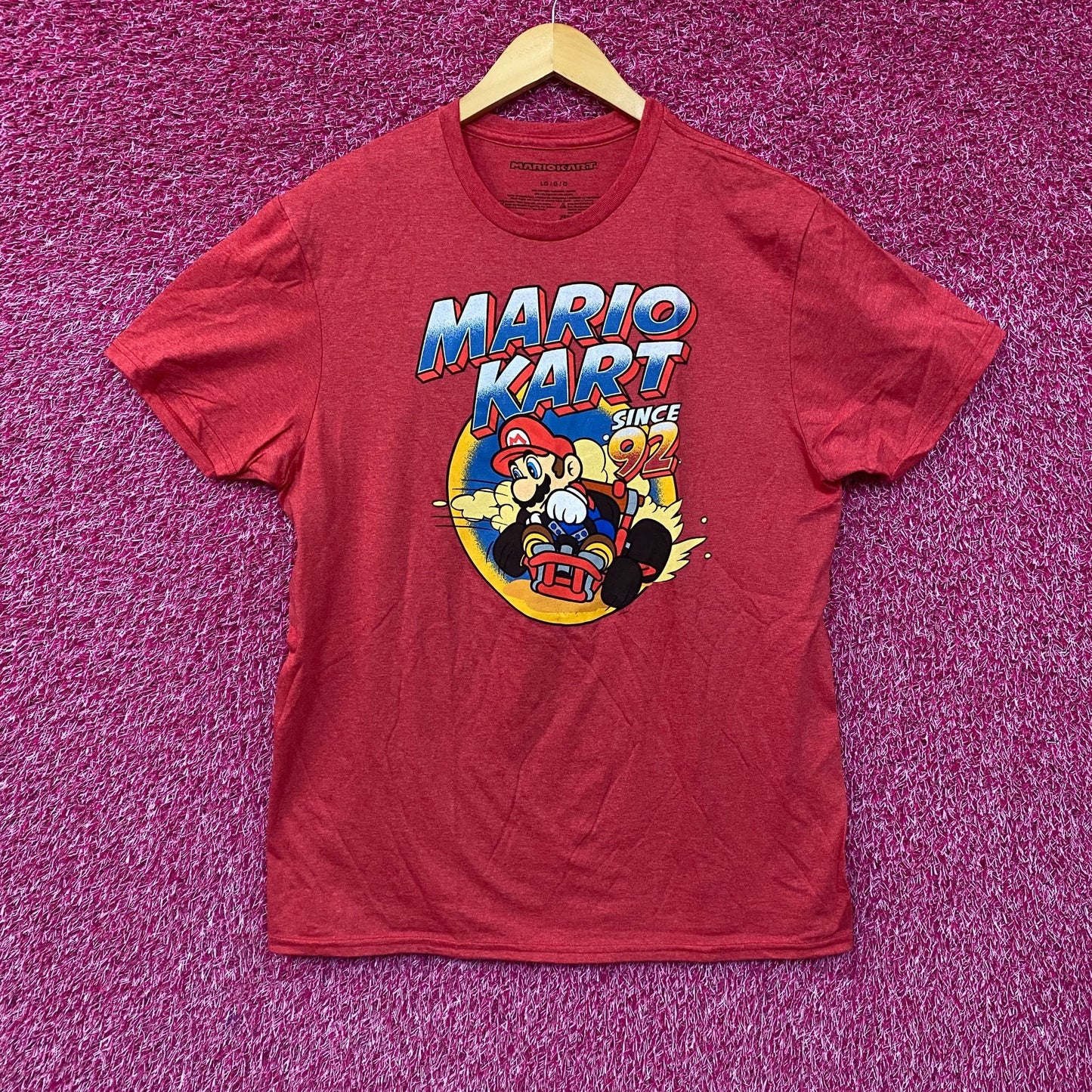 Mario Kart Since 92 Nintendo Racing Game Promo T-Shirt L