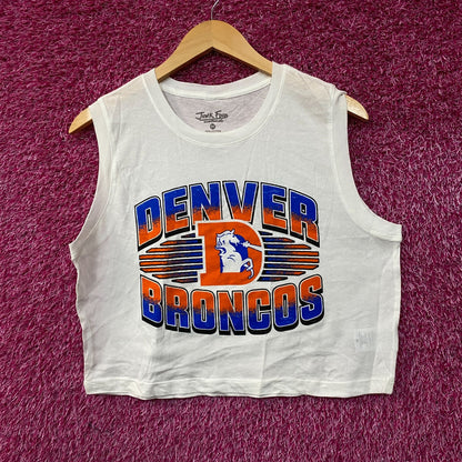 Junk Food Clothing NFL Denver Broncos Sleeveless Cropped T-Shirt Medium