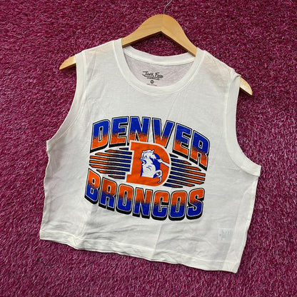 Junk Food Clothing NFL Denver Broncos Sleeveless Cropped T-Shirt Medium